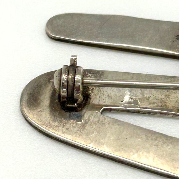 Vintage Sterling Silver Zig Zag Brooch Taxco Mexico 925 Statement Jewelry Piece - Picture 6 of 16